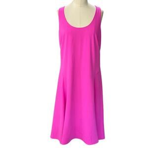 RALPH LAUREN HOT PINK STRETCH Midi DRESS SIZE 8 Petite  Sleeveless Sundress